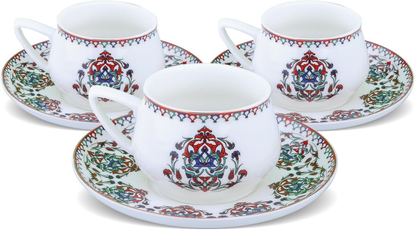 KARACA Nakkas Turkish Coffee Cup Set of 6 for Coffee Lovers