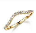 Moissanite Curved Wedding Band for Women - Contoured Half Eternity Lab