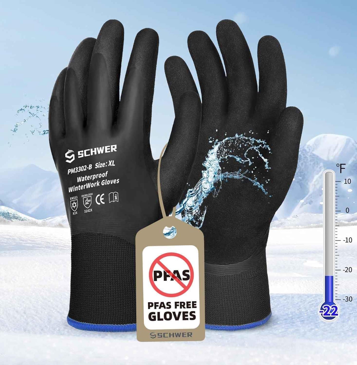 FreezeGuard XL Winter Gloves - Warm & Waterproof