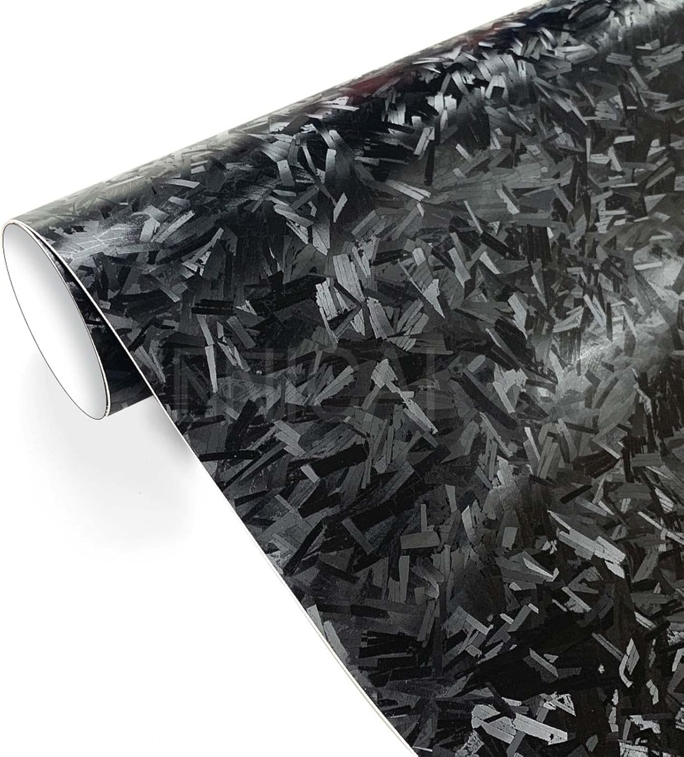 Black Forged Carbon Fiber Vinyl Wrap for Stylish Car Decoration