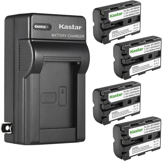 Kastar 4-Pack Battery and AC Wall Charger for Sony Alpha Series