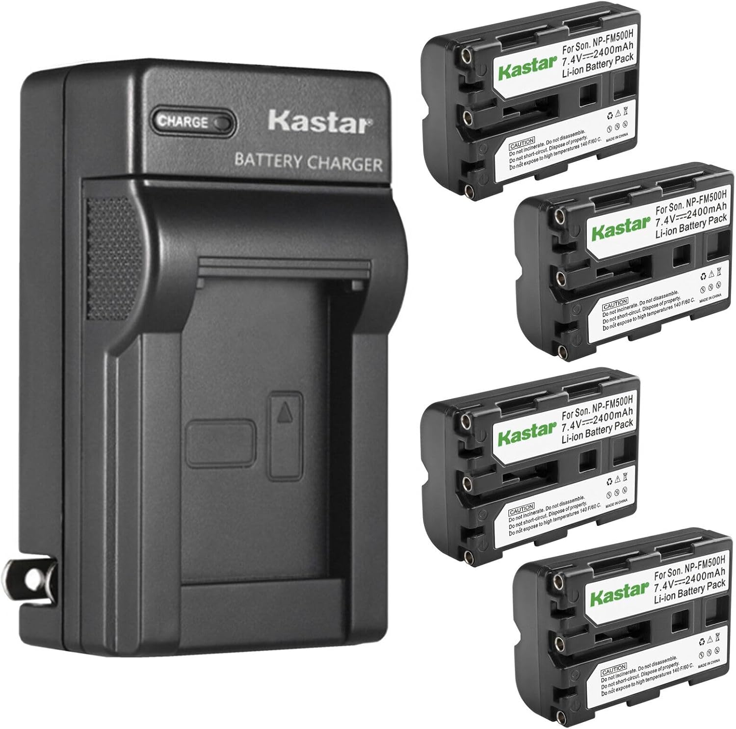 Kastar 4-Pack Battery and AC Wall Charger for Sony Cameras