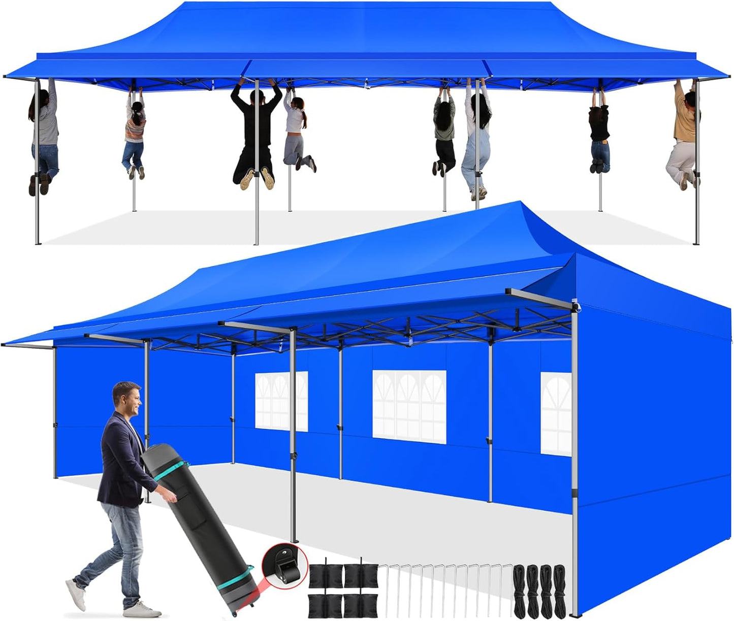 COBIZI 10x30 Pop-Up Canopy: Waterproof & UV Protection!