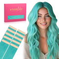 WENNALIFE Tape in Hair Extensions for Vibrant Teal Green Style