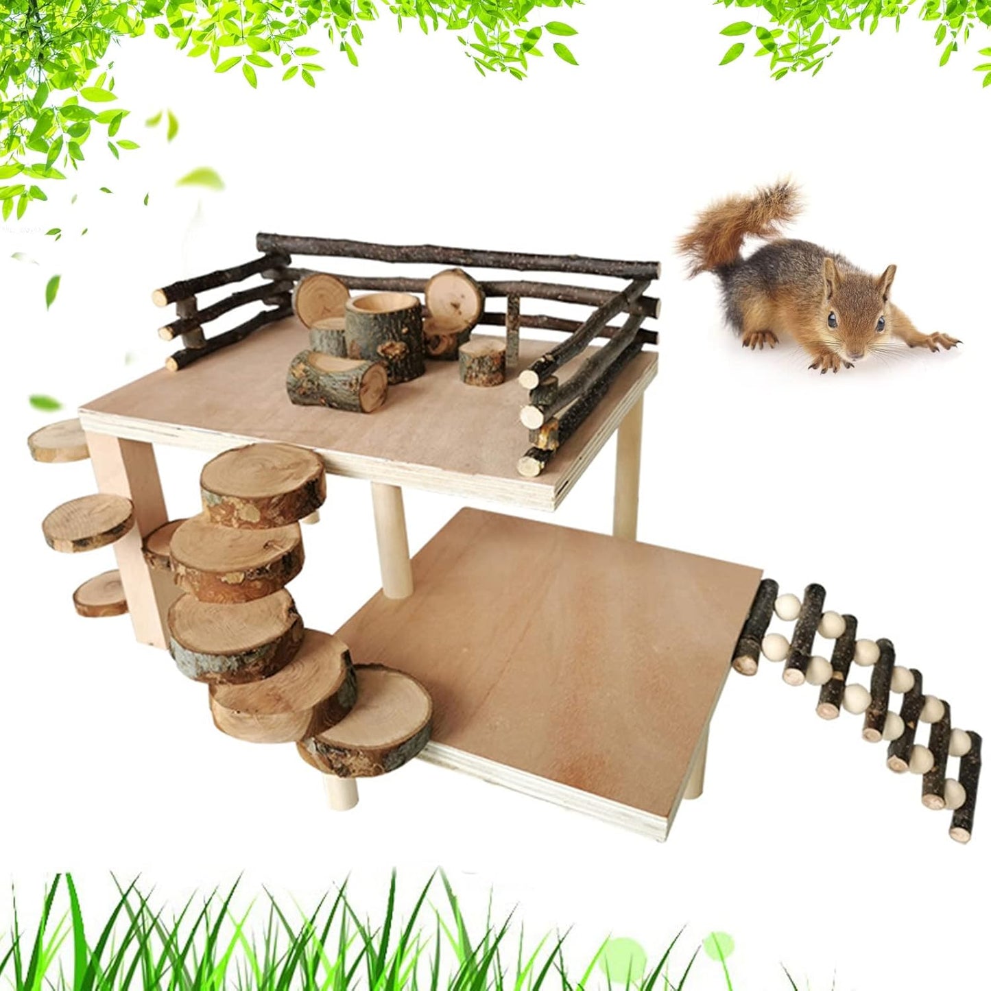 VolksRose Wooden Hamster Playground Platform for Small Pets