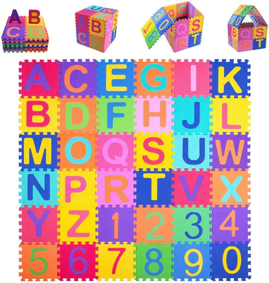 Kangler Kids Foam Puzzle Mat Set - Fun Learning with Alphabet & Numbers