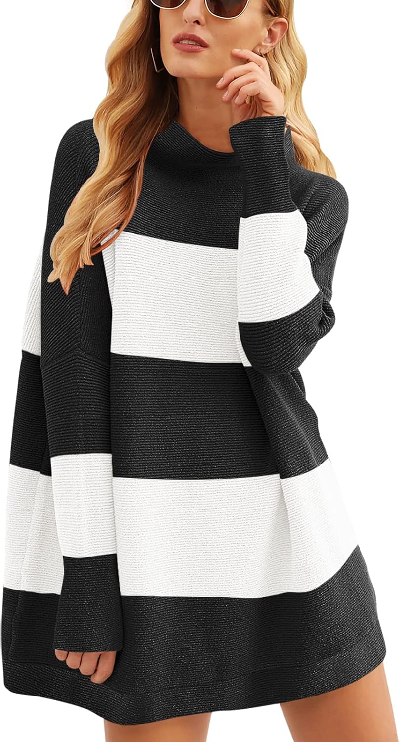 Oversized Casual Turtleneck Sweater for Women - Cozy Fall Style
