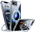 TORRAS 360 Spin iPhone 16e Case with Rotatable Stand - Clear