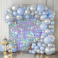 Shimmer Wall Backdrop Iridescent Silver Sequin Panels - Photo-Ready