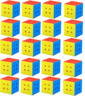 3x3 Speed Cube Set 20 Pack Stickerless - Fast Turning Puzzle Cubes