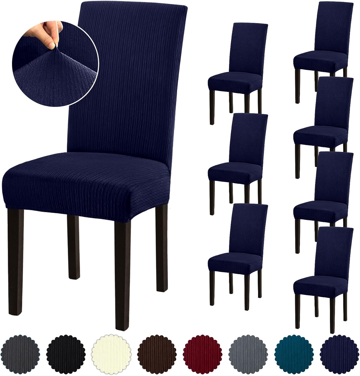 Stretch Dining Room Chair Covers Set of 8 for Protection