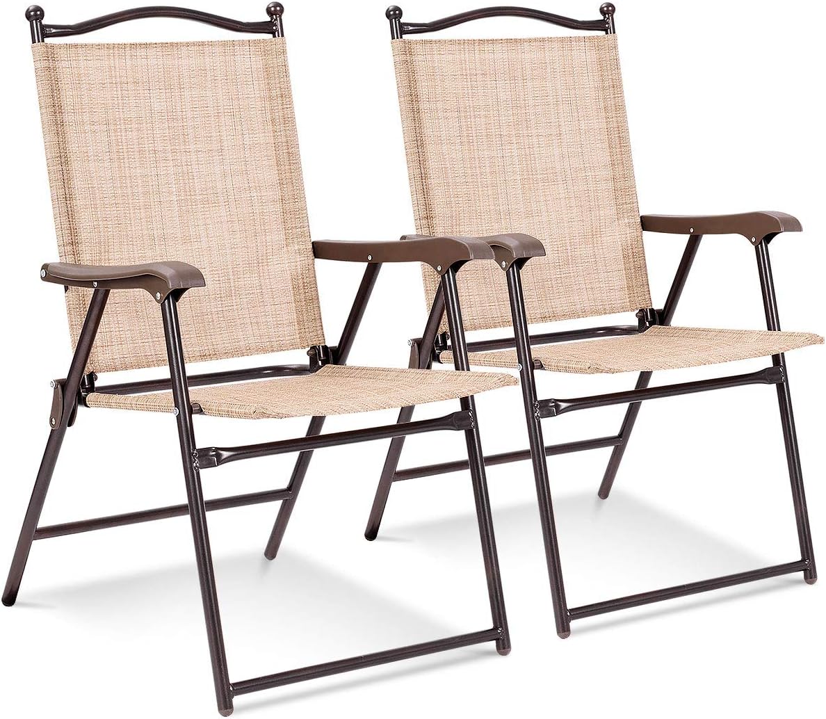 Giantex Set of 2 Patio Folding Chairs for Outdoor Relaxation
