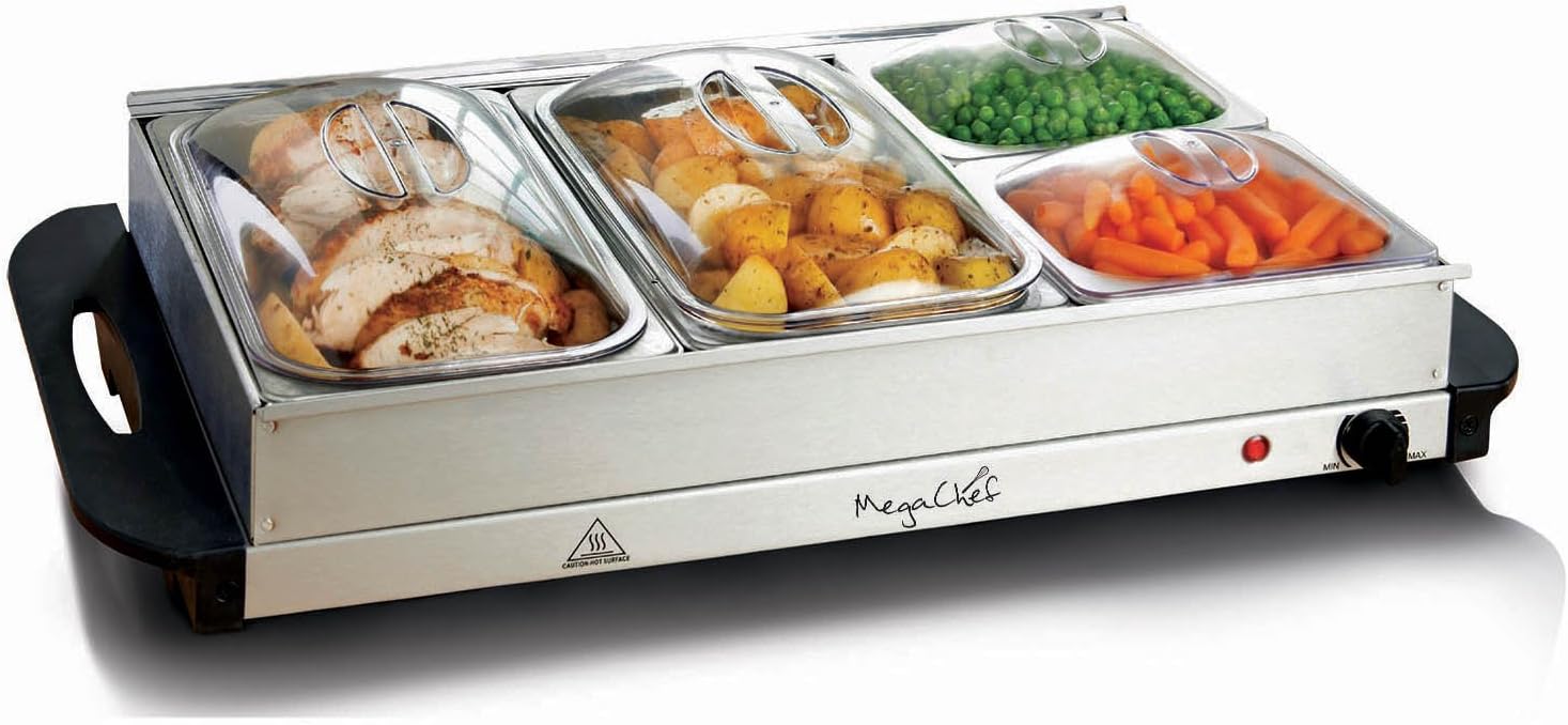 MegaChef Stainless Steel Buffet Server & Food Warmer for Parties