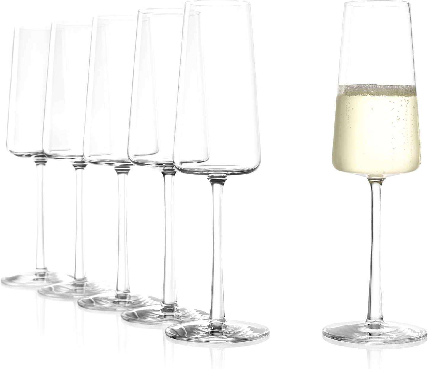 Stolzle Lausitz Champagne Glasses Power Set for Sparkling Wine