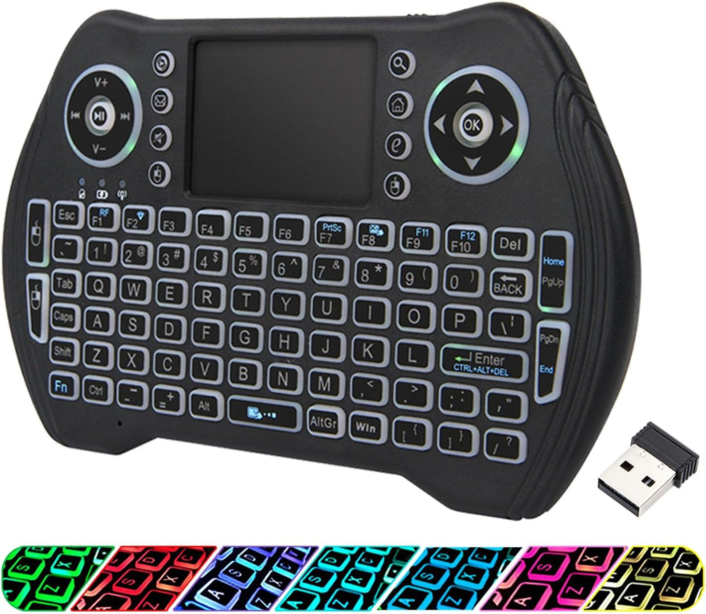 EASYTONE Backlit Mini Wireless Keyboard: Multi-Media Power!