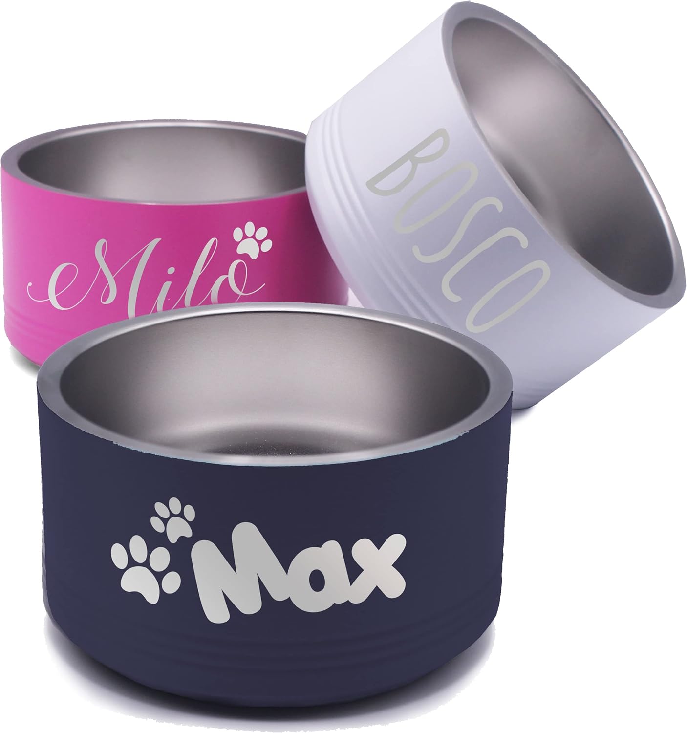 Custom Personalized Stainless Steel Dog or Cat Bowl - Large Size