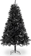 Bonnlo 7ft Unlit Black Christmas Tree - Compact Full Look