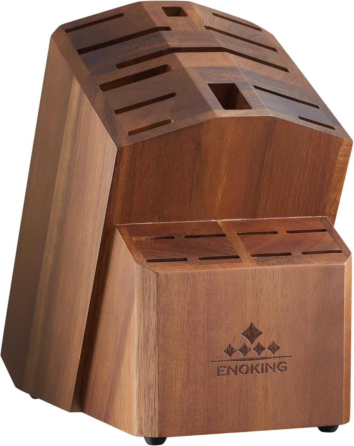 Large Knife Block for 20 Knives, Acacia Wood Storage Solution