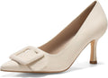 Coutgo Women's Closed Pointed Toe Pumps Kitten Heels - 3in Comfort