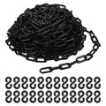 PATIKIL Plastic Chain Links 100 ft Black - Durable Safety Barrier
