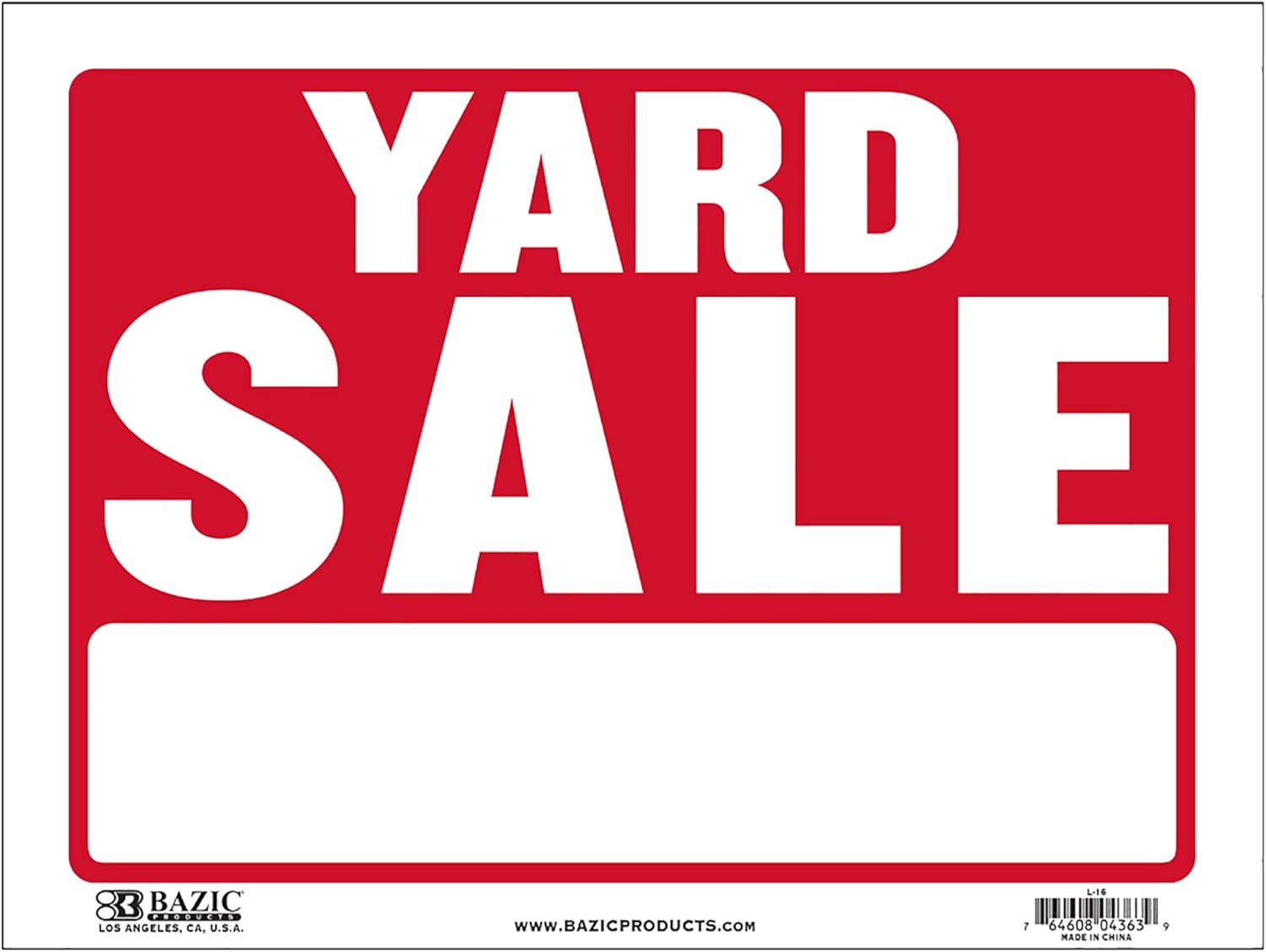 Yard Sale Sign 12x16 INCH Waterproof Plastic for Business Use