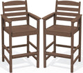 Oversize Brown Adirondack Bar Chairs Set of 2 - Bar Height Comfort