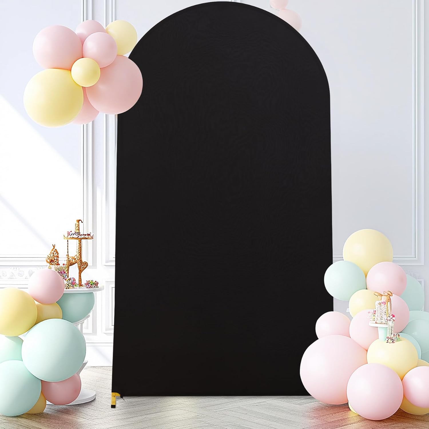 7.2FT Black Arch Backdrop Cover for Stunning Photo Displays