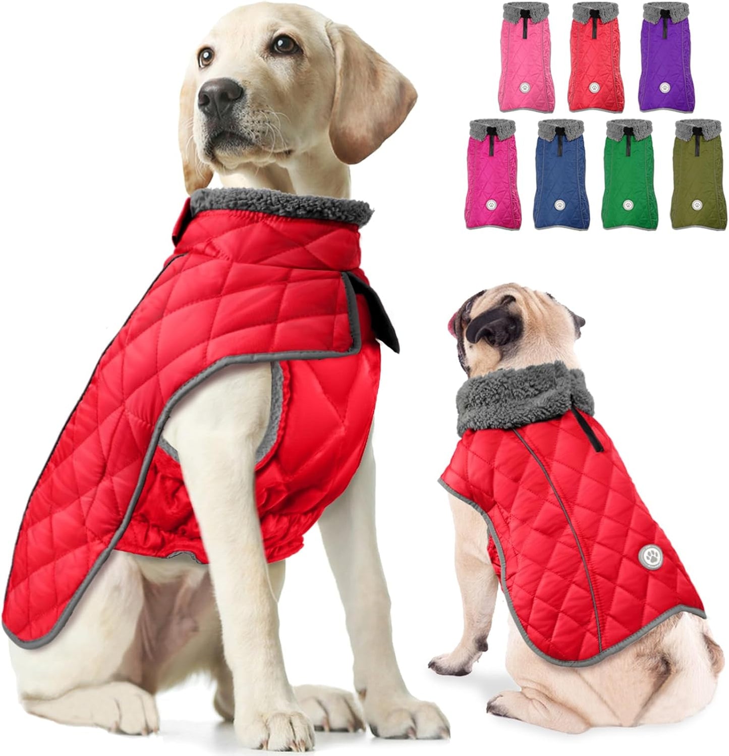 Fragralley Dog Winter Coat - Waterproof Fleece Jacket for Dogs