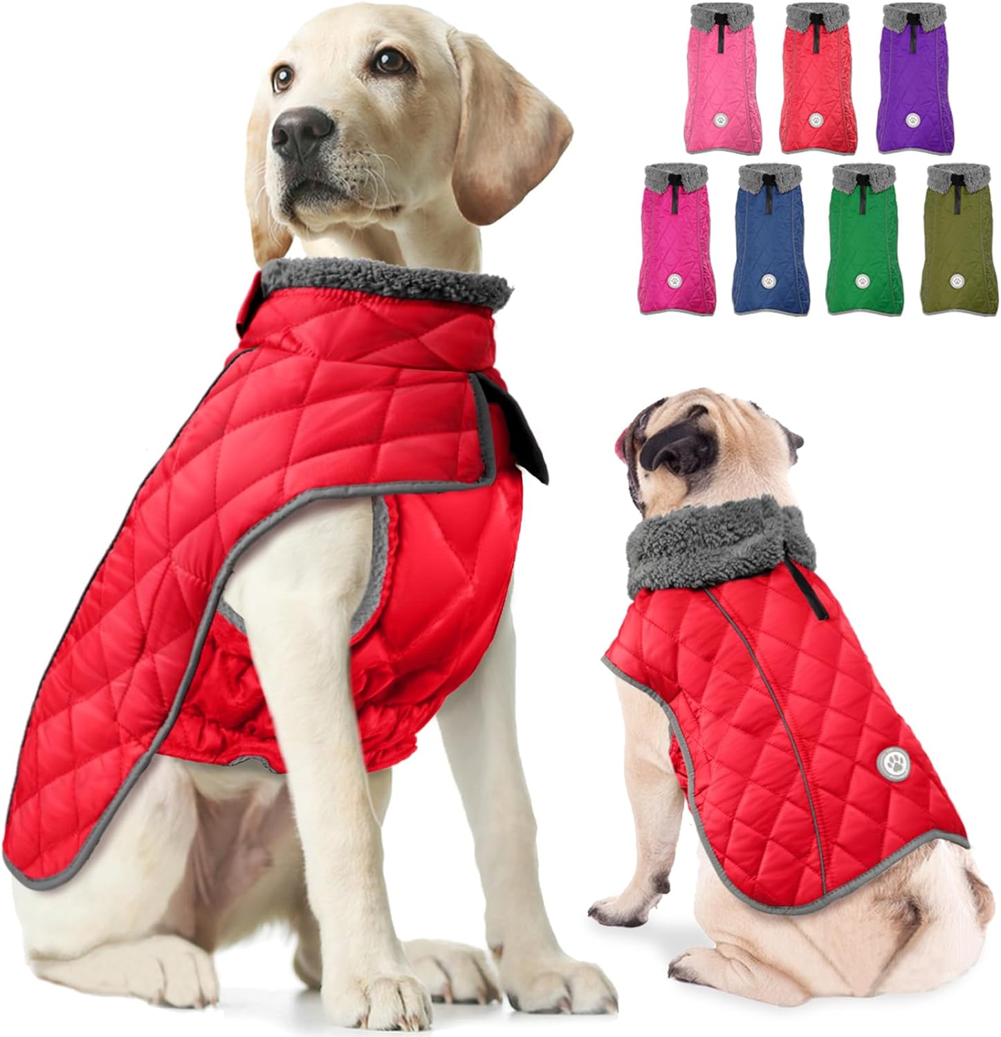 Fragralley Dog Winter Coat - Waterproof Fleece Jacket for Dogs