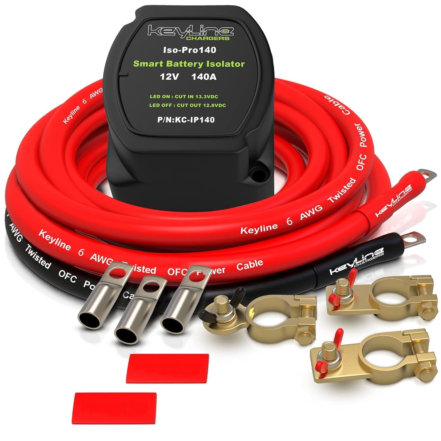 KeyLine Chargers Dual Battery Isolator Kit for 12V Setup