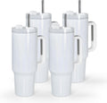 40 oz Sublimation Tumbler with Handle 4-Pack - Shimmer White Cups