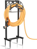 Garden Hose Holder - Upgraded Freestanding Hose Stand with Basket