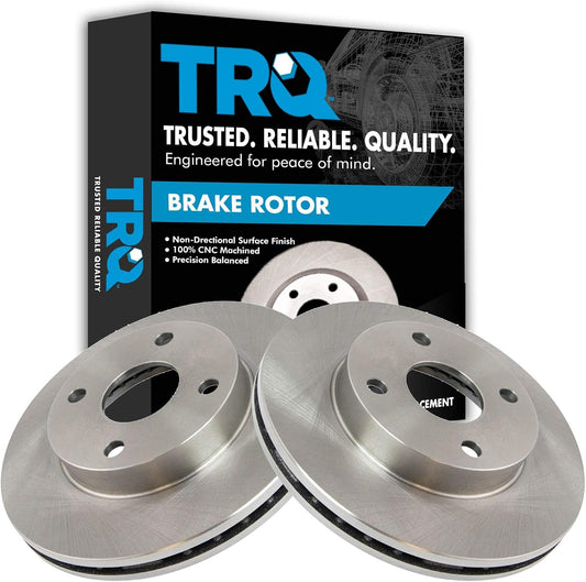 TRQ Front Brake Rotors Set Vented for 1999-2001 Mazda Protege