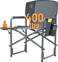 Oversized Aluminum Camping Chair 400lbs Capacity Gray - Portable