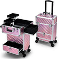 Rolling Makeup Case with Drawer Makeup Trolley - Travel Friendly