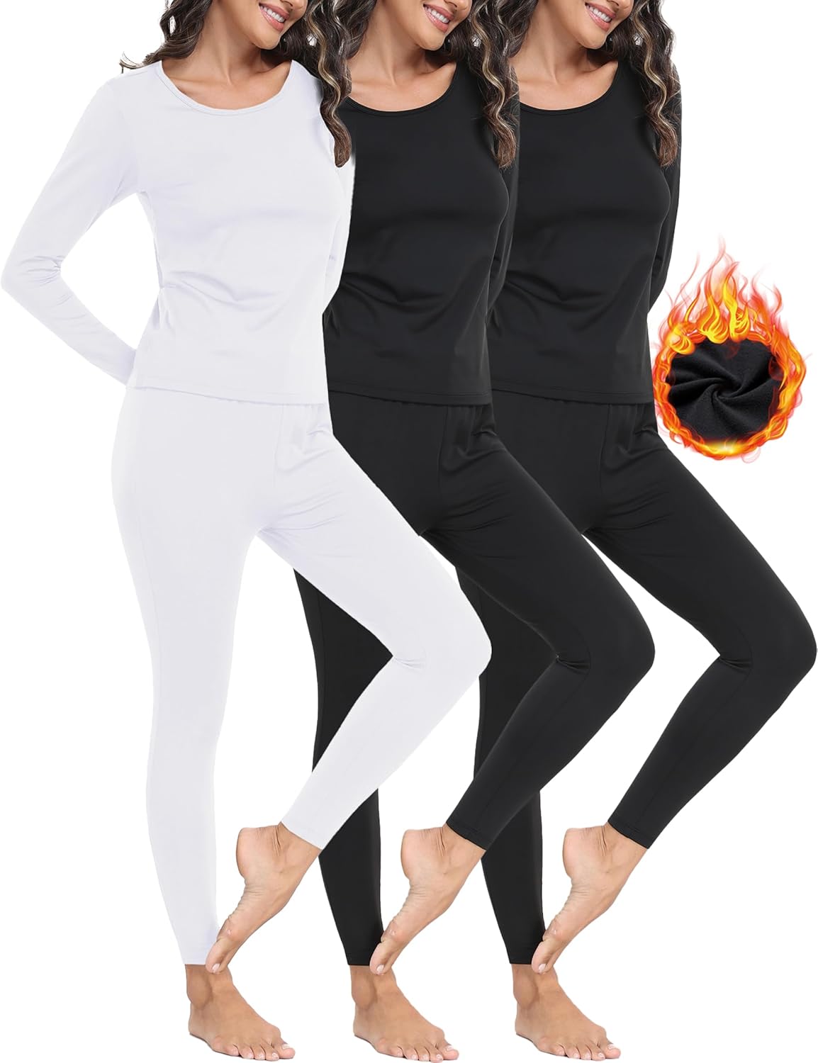 Thermal Underwear for Women Set Long Johns Fleece Lined Soft
