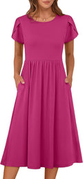 ANRABESS Women's Floral A-Line Midi Dress - Flowy Summer Sundress Size