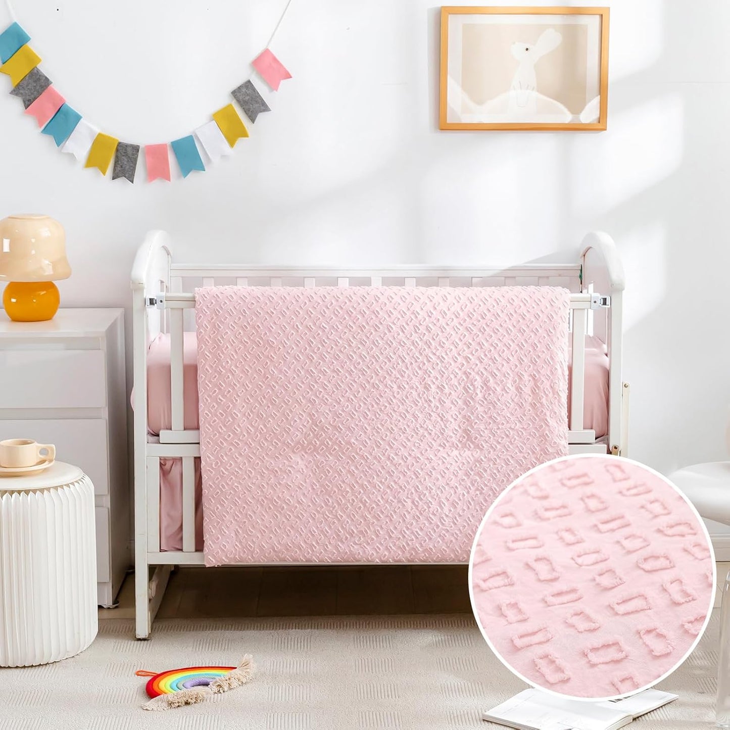 PINNKKU 3-Piece Crib Bedding Set for Boys and Girls