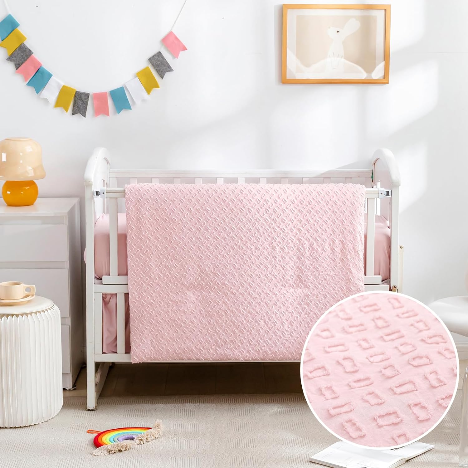 PINNKKU 3-Piece Crib Bedding Set for Boys and Girls
