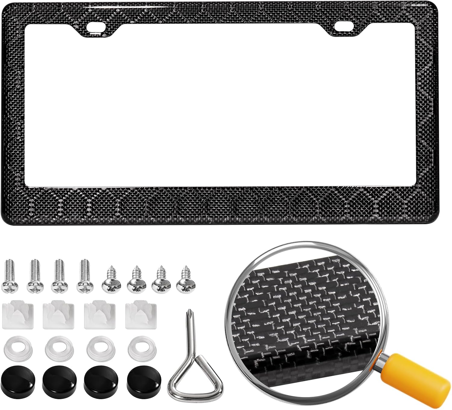 Real Carbon Fiber License Plate Frame for Stylish Vehicles