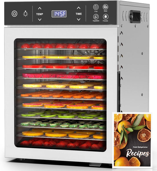 Professional 12-Tray Stainless Steel Food Dehydrator for Snacks