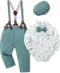 Baby Boy Gentleman Suit 0-24M - Long Sleeve Shirt with Suspender Pants