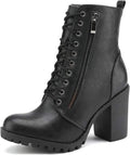 DREAM PAIRS Silverado Mid-Rise Boot - Stylish 3.5ft Block Heel