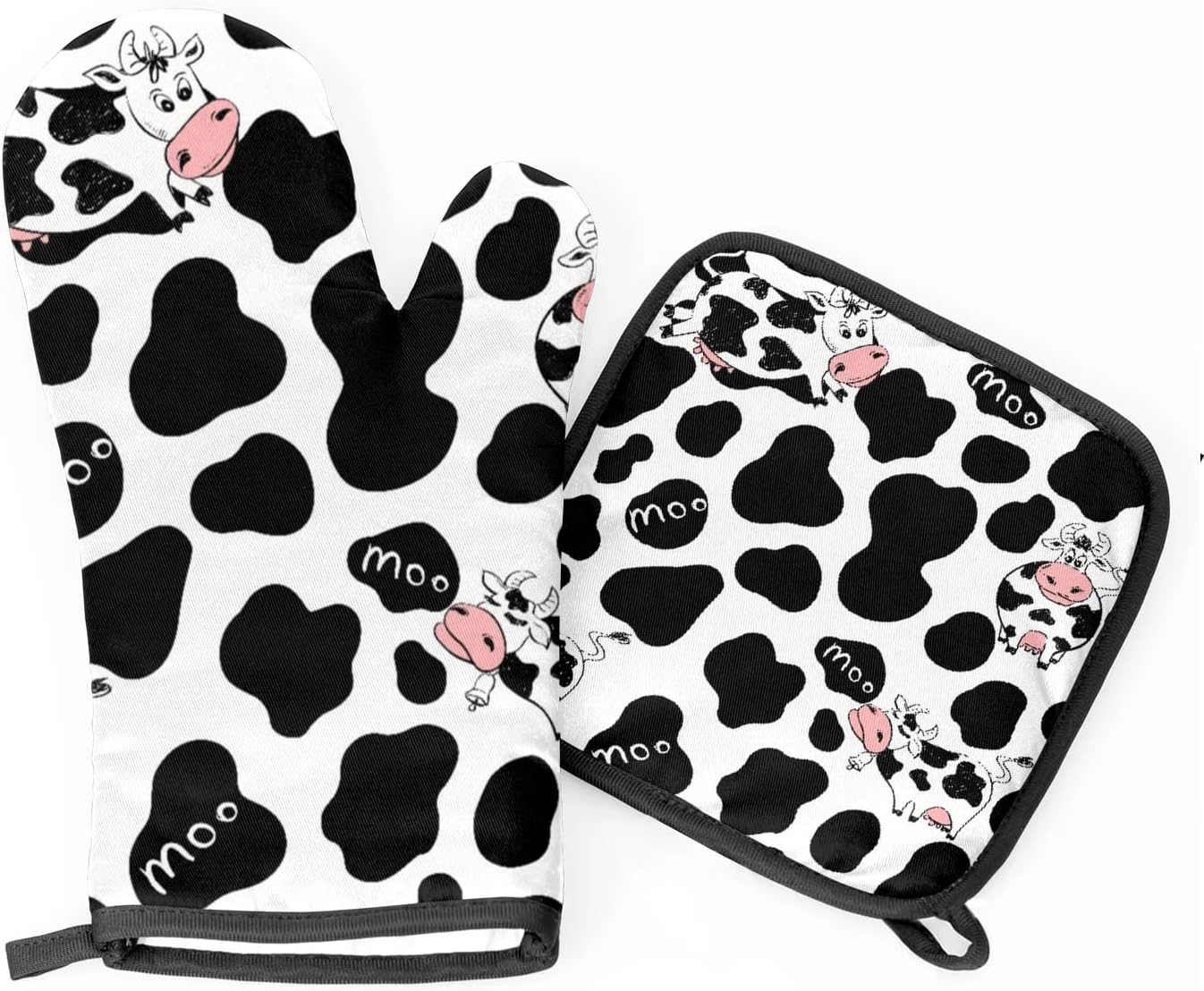 Cow Oven Mitts Set: Heat Resistant & Adorable!