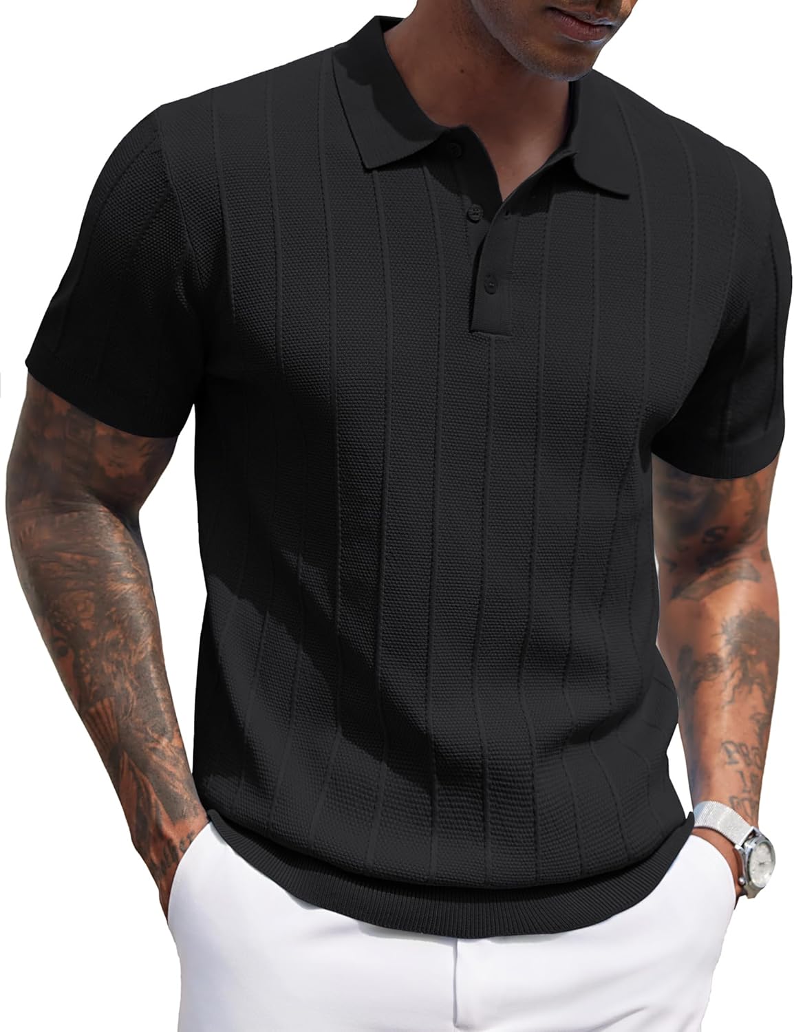 Stylish COOFANDY Mens Knit Polo Shirts for Casual Summer Wear