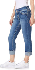 WallFlower Luscious Curvy 23.5ft Crop Mid-Rise Jeans - Curve Fit denim