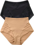 High Waisted Invisible Tummy Control Shapewear Panties - 2-Pack
