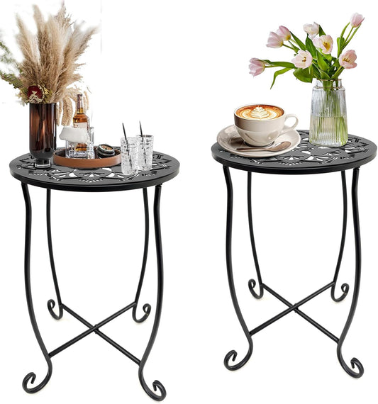 Fashion&cool Outdoor Side Tables for Small Spaces, 2 Pack
