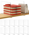 Clear Shelf Dividers 12 in Tall 12 Pack - Adjustable Purse Organizer