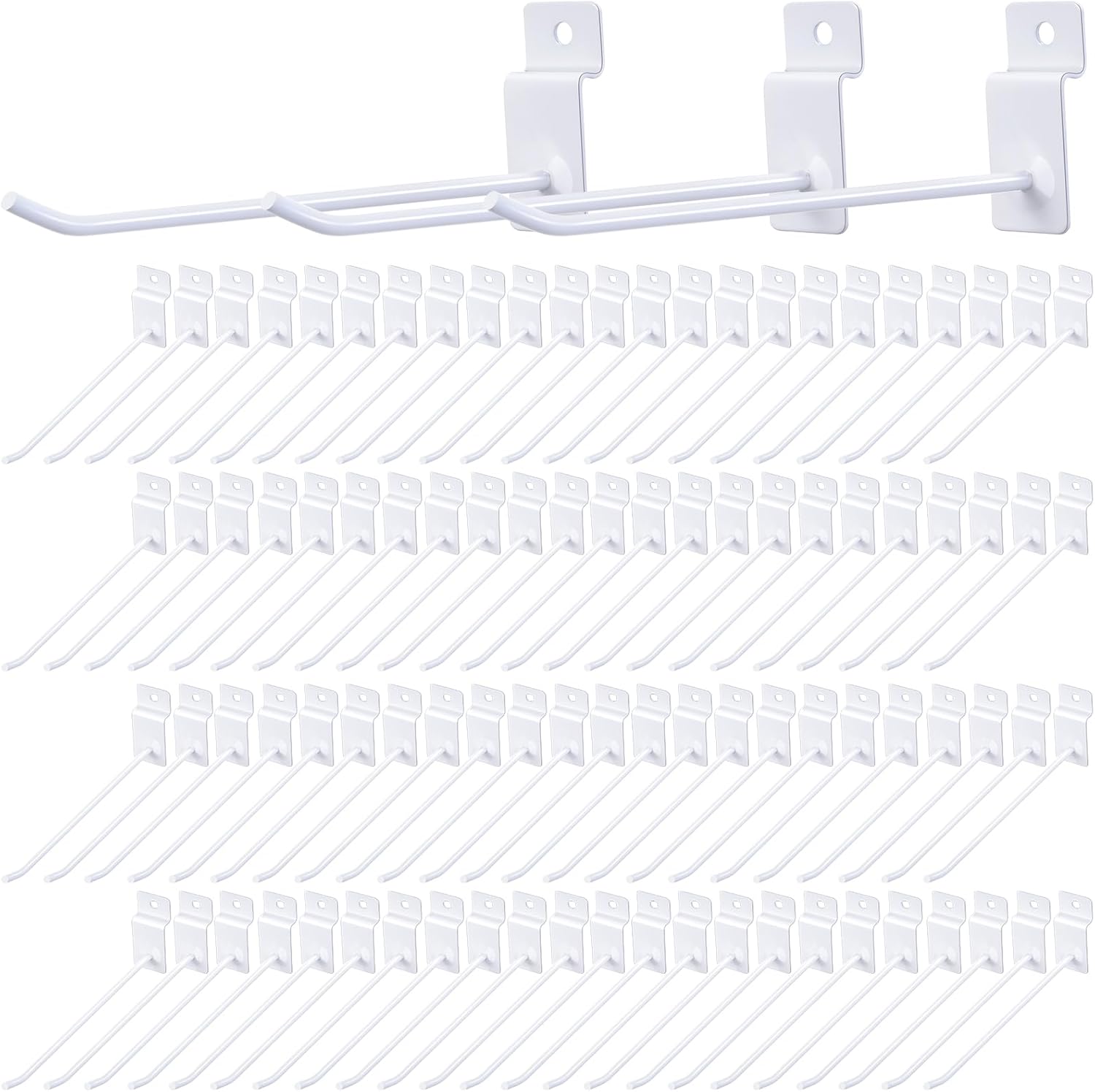 Moxweyeni 100 Pack Slatwall Hooks for Retail and Garage Use